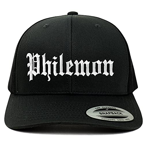 Trendy Apparel Shop Philemon Old English 6 Panel Trucker Mesh Cap