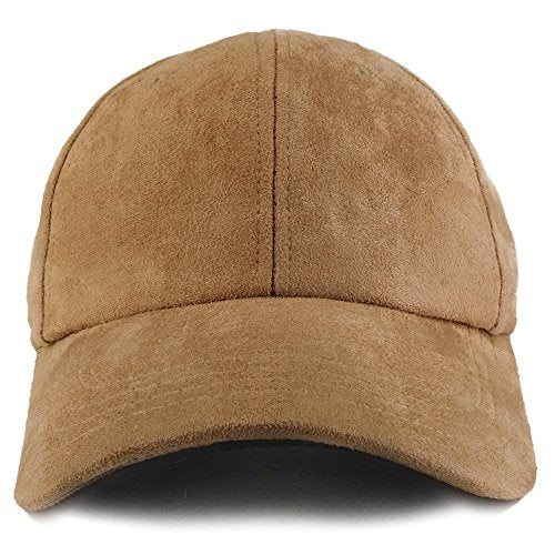 Trendy Apparel Shop Plain Faux Suede Leather Adjustable Structured Baseball Cap