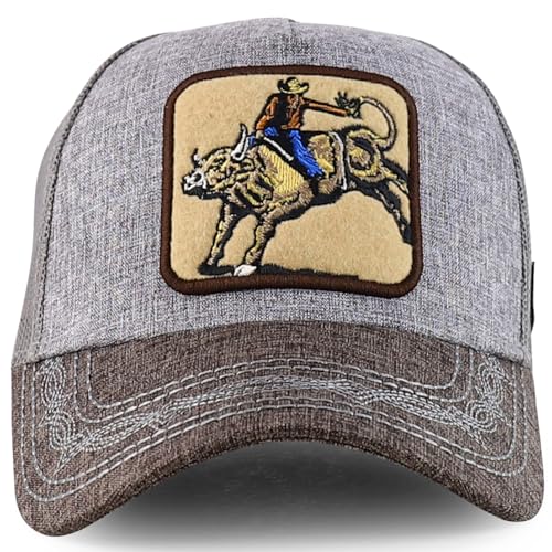 Trendy Apparel Shop Rodeo Patch Structured Curved Bill Mesh Snapback Baseball Cap