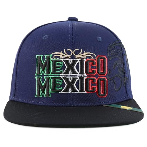 Trendy Apparel Shop Mexico Eagle Embroidered Flatbill Snapback Cap