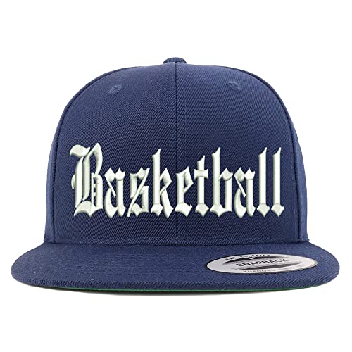 Trendy Apparel Shop Old English Basketball Embroidered Flatbill Snapback