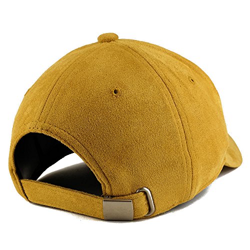Trendy Apparel Shop Plain Faux Suede Leather Adjustable Structured Baseball Cap