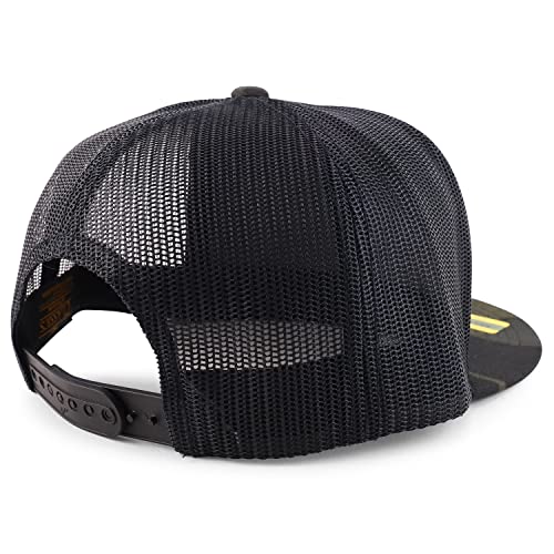 Trendy Apparel Shop Sikhism Embroidered 5 Panel Flatbill Trucker Cap