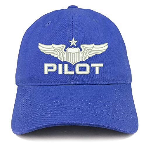 Trendy Apparel Shop Pilot White Embroidered Soft Crown Brushed Cotton Cap
