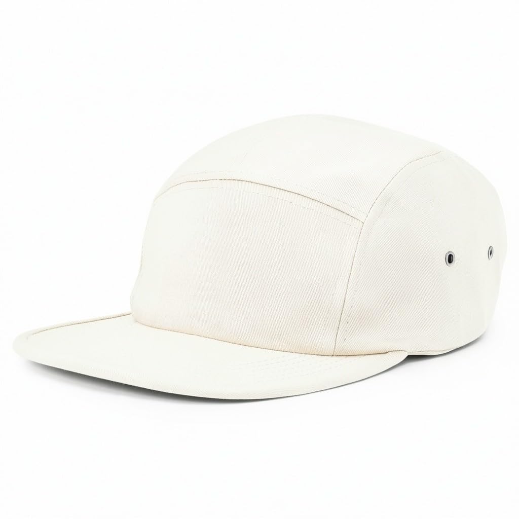 Trendy Apparel Shop XXL Oversized 5 Panel Cotton Bicycle Rider Cap - White - 2XL