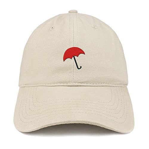 Trendy Apparel Shop Red Umbrella Embroidered Low Profile Soft Cotton Baseball Cap