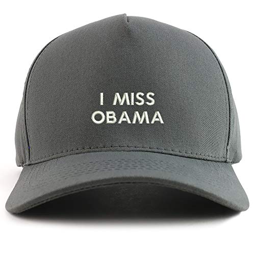Trendy Apparel Shop I Miss Obama Embroidered Oversized 5 Panel XXL Baseball Cap
