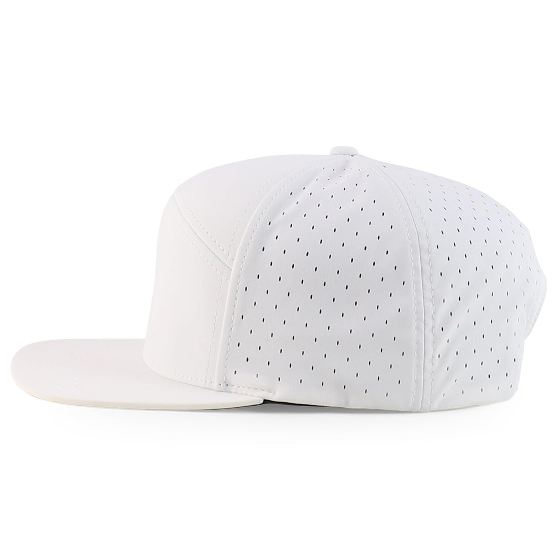 Trendy Apparel Shop Water Resistant UPF 50+ Performance 7 Panel Flatbill Snapback Cap