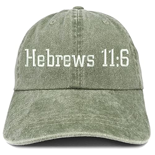 Trendy Apparel Shop Hebrew 11:6 Washed Pigment Dyed Baseball Cap