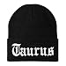 Trendy Apparel Shop Taurus Old English Embroidered Long Cuff Beanie