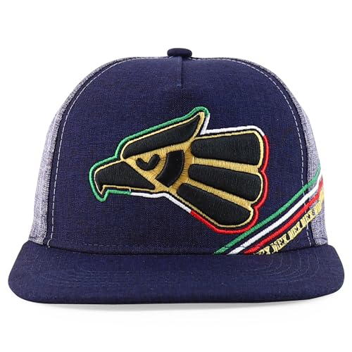 Trendy Apparel Shop Mexico Eagle Embroidered Flatbill Snapback Cap