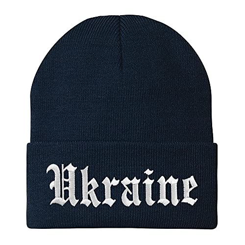 Trendy Apparel Shop Ukraine Old English Embroidered Long Cuff Beanie