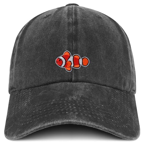 Trendy Apparel Shop Clown Fish Embroidered Patch Pigment Dyed Baseball Cap