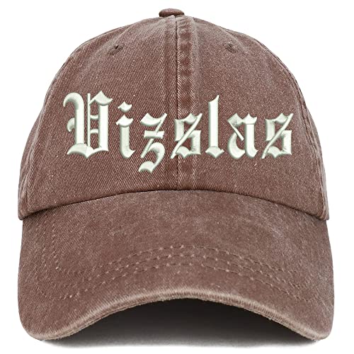 Trendy Apparel Shop Old English Vizslas Washed Pigment Dyed Baseball Cap