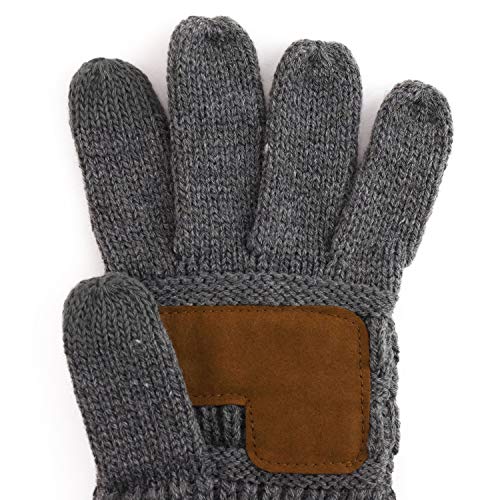 Trendy Apparel Shop Touchscreen Smartphone Suede Palm Texting Knit Gloves
