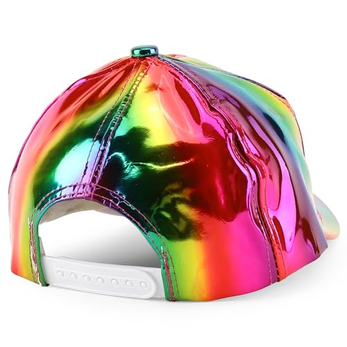 Trendy Apparel Shop Metallic Shiny Reflective Snapback Baseball Cap