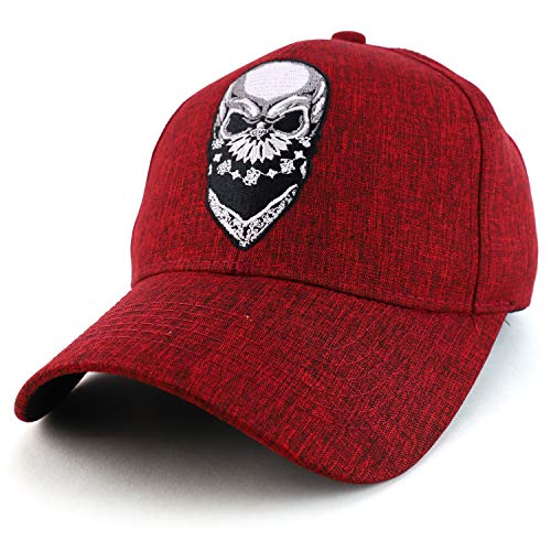 Trendy Apparel Shop Skull Bandana Embroidered Structured Baseball Cap