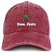 Trendy Apparel Shop Ibiza Spain with Palm Tree Embroidered Pigment Dyed Cotton Baseball Cap
