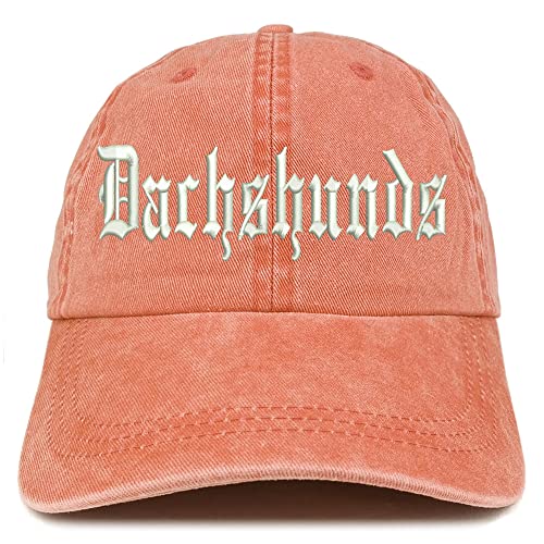 Trendy Apparel Shop Old English Dachshunds Washed Pigment Dyed Baseball Cap