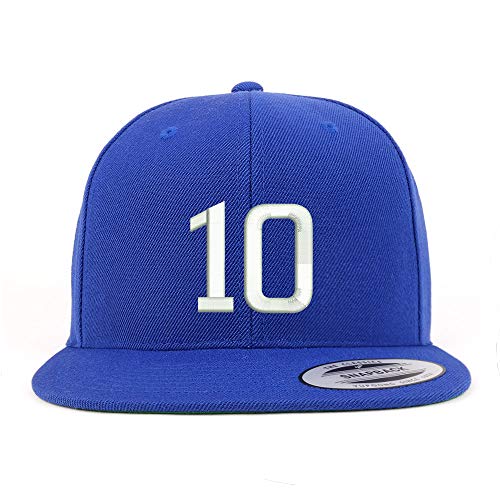Trendy Apparel Shop Number 10 Embroidered Snapback Flatbill Baseball Cap