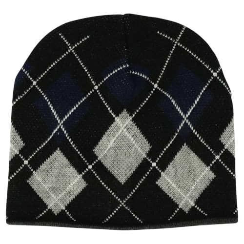 Trendy Apparel Shop Acrylic Warm Winter Argyle Knit Beanie Hat
