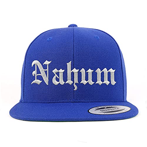 Trendy Apparel Shop Nahum Old English Embroidered Flatbill Snapback
