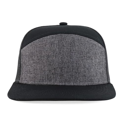 Trendy Apparel Shop Structured Flat Bill Camper Style Turcker Cap