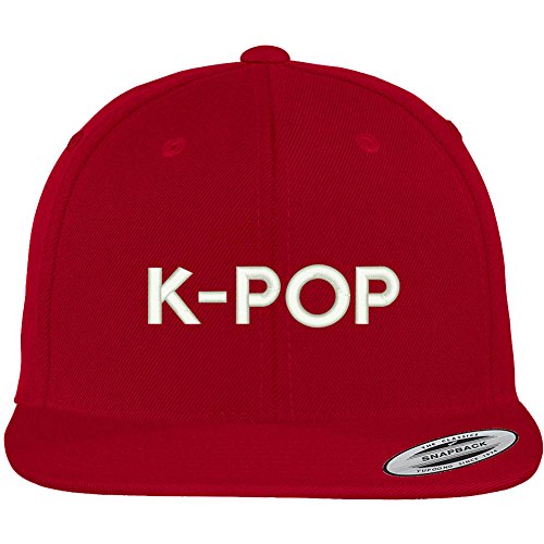 Trendy Apparel Shop K Pop Embroidered Flat Bill Snappy Baseball Cap