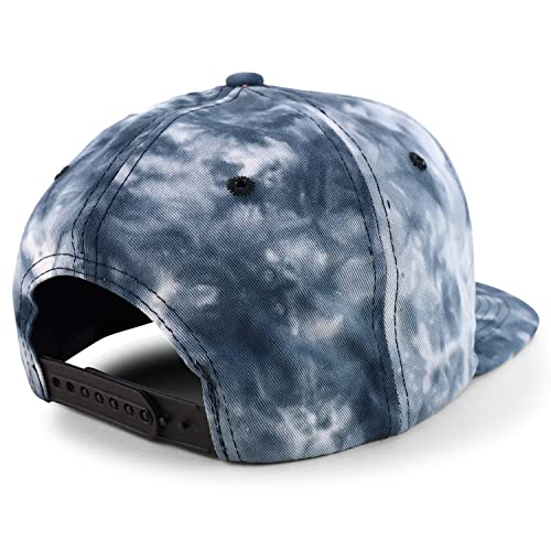 Trendy Apparel Shop Plain 100% Cotton Tie Dye Fabric Pattern Flatbill Snapback Baseball Cap