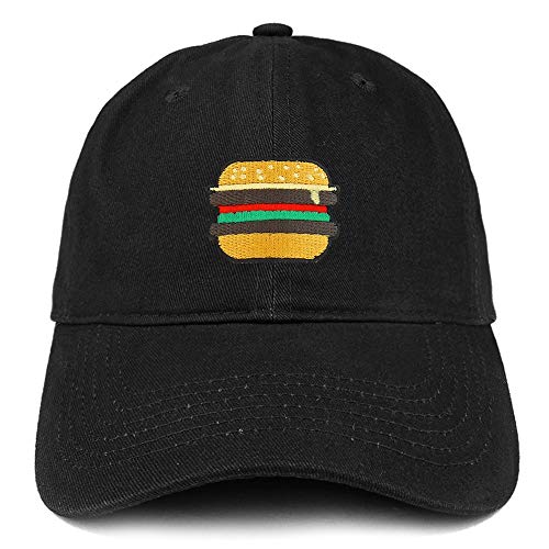 Trendy Apparel Shop Burger Patch Brushed Cotton Unstructured Dad Hat