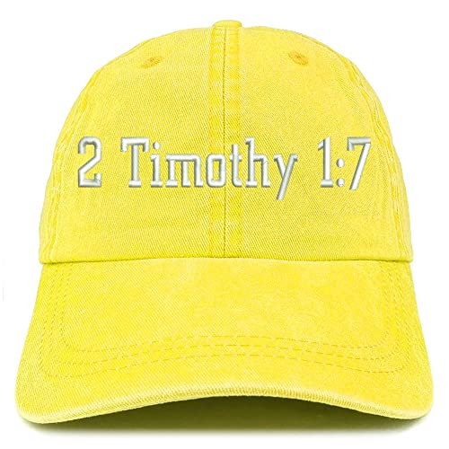 Trendy Apparel Shop 2 Timothy 1: 7 Washed Pigment Dyed Baseball Cap
