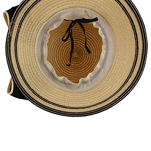 Trendy Apparel Shop Youth Girl's Bow Trim Paper Braid Cloche Sun Hat