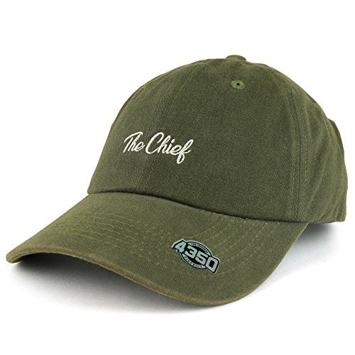 Trendy Apparel Shop The Chief Embroidered Unstructured Washed Cotton Baseball Cap