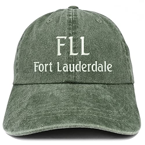 Trendy Apparel Shop FLL Fort Lauderdale Embroidered Pigment Dyed Washed Baseball Cap