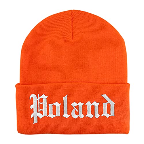 Trendy Apparel Shop Poland Old English Embroidered Long Cuff Beanie
