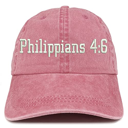 Trendy Apparel Shop Philippians 4:6 Washed Pigment Dyed Baseball Cap