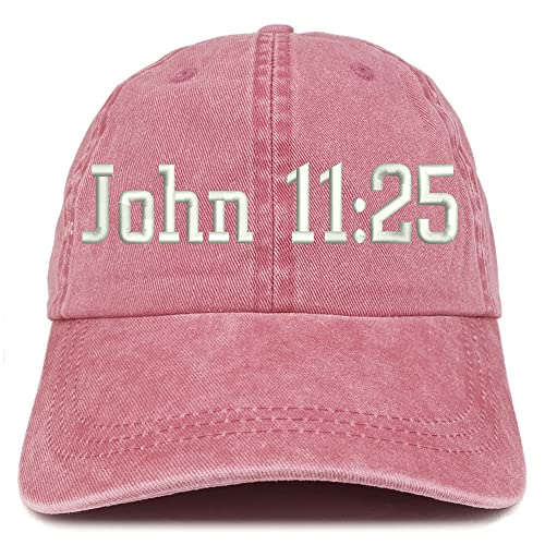 Trendy Apparel Shop John 11:25 Washed Pigment Dyed Baseball Cap