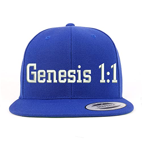 Trendy Apparel Shop Genesis 1:1 Embroidered Flatbill Snapback