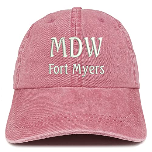 Trendy Apparel Shop MDW Fort Myers Embroidered Pigment Dyed Washed Baseball Cap