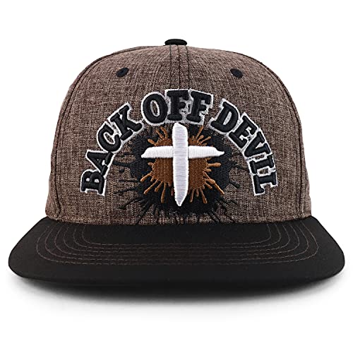 Trendy Apparel Shop Cross Back Off Devil Embroidered Snapback Baseball Cap