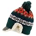Trendy Apparel Shop Youth Size Kid's Warm Acrylic Brim Knit Winter Print Trapper Hat with Pom Pom