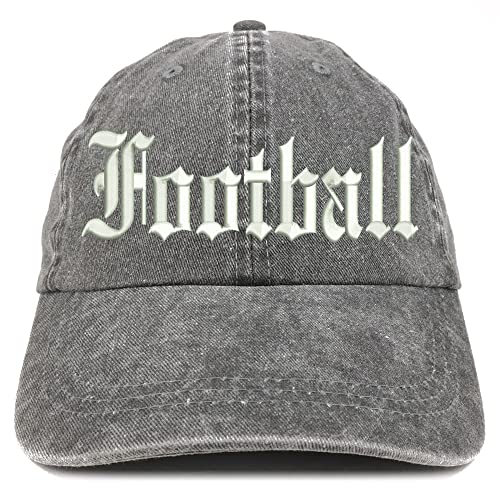 Trendy Apparel Shop Old English Football Washed Pigment Dyed Baseball Cap