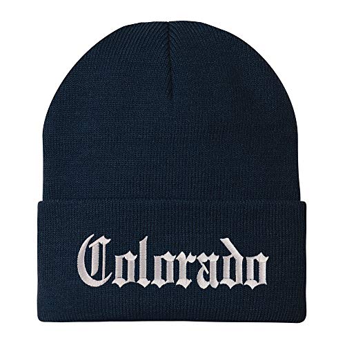 Trendy Apparel Shop Colorado State Old English Embroidered Long Cuff Beanie