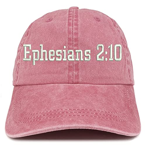 Trendy Apparel Shop Ephesians 2:10 Washed Pigment Dyed Baseball Cap