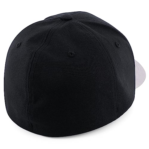 Trendy Apparel Shop Oversize XXL Two Tone Structured Cotton Fitted Baseball Cap