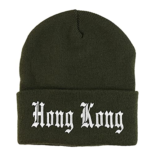Trendy Apparel Shop Hong Kong Old English Embroidered Long Cuff Beanie