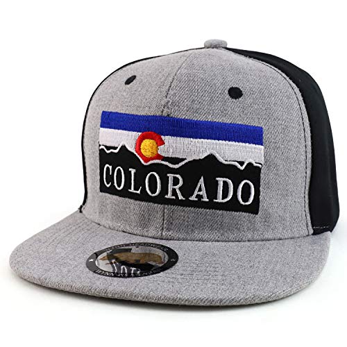 Trendy Apparel Shop Colorado State Map Embroidered Flatbill Snapback Cap