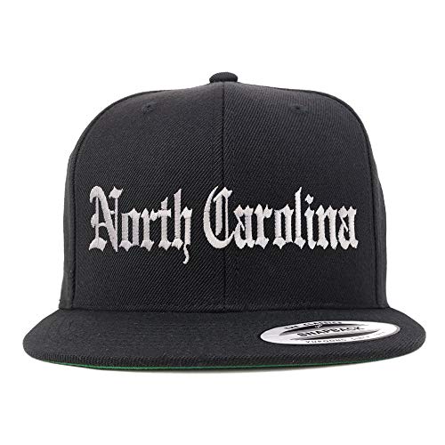 Trendy Apparel Shop North Carolina State Old English Embroidered Flatbill Cap