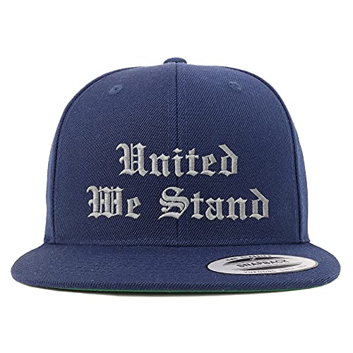 Trendy Apparel Shop United We Stand Old English Embroidered Flatbill Snapback