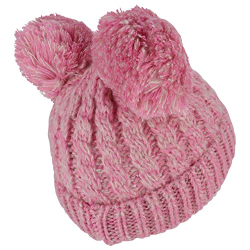Trendy Apparel Shop Kid's Youth Size Winter Cable Knit 2 Pom Poms Beanie Hat